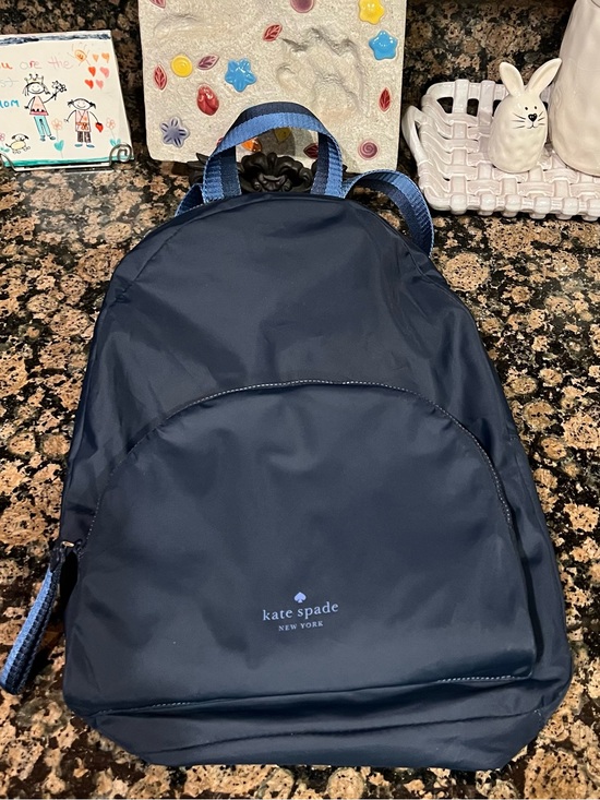 kate spade Handbags - Kate Spade Navy Blue Nylon Backpack with Contrast Straps